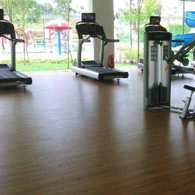 地多寶地板，正接受健身房接受“鍛煉”